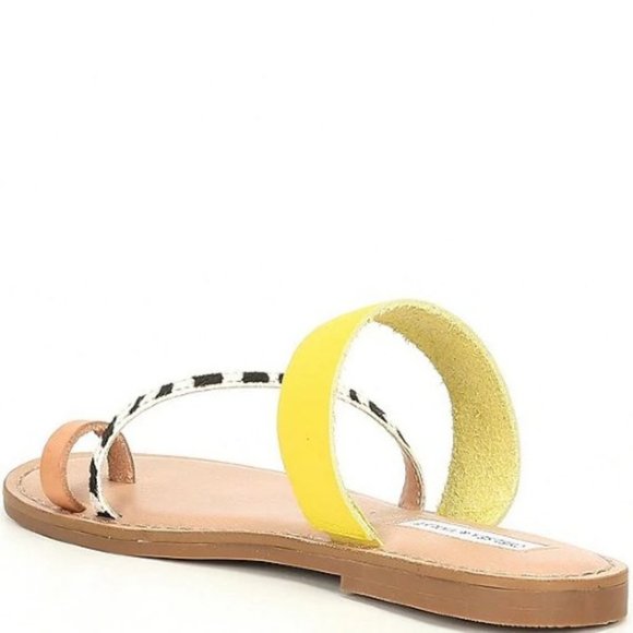 Chelsea & Violet Bling Zebra Haircalf Toe Ring Sandals - Picture 3 of 4